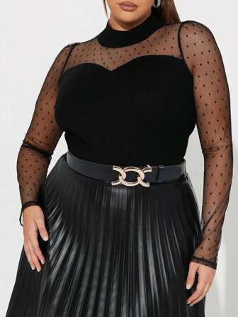 1条132厘米长女士加大码腰带，简约优雅PU皮革材质，配金属扣装饰