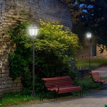 Outsunny Outsunny Outdoor Garden Solar Post Lamp Sensor Light  LED Lantern Bollard Pathway Torch Light 1.77m Tall
