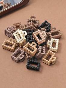 20pcs Square Beige Simple Cute Versatile Sweet Hairpins Hair Clips Bangs Clips, Ideal For Parties, Shopping, Dating And Daily Use, Lightweight And Convenient