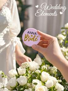 1pc Custom Bride Buttons Pins, Personalized Wedding Party Bride Shower Tinplate Badge Pins, Custom Bridesmaid Group Button Bachelorette Party Bride To Be Gift Decorating Accessory, Personalized Bridesmaid Gifts, Wedding Gift, Anniversary Gift, Valentine Gift, Christmas Gift, Best Friend Gift, Gift For Girlfriend, Gift For Her, Gift For Wife, Valentine's Day Decor, Wedding, Valentines Party Favors, Galentines Party Favors, Gift Ideas