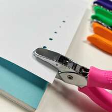 1PC Rubber-Coated Hole Punching Pliers, Hand-Held Punching Machine, Round/Square/Triangle/Heart/Star/Flower/Water Drop/Rectangle/Oval/Rhombus/Moon/Bear/Butterfly/Tree/Bell Hole DIY, Manual Small Metal Puncher, Stationery, Paper Loose-Leaf Handmade, Multiple Patterns, Ideal Gift