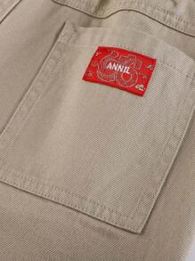 Annil 青春期女孩服装。春季青春期女孩长裤。休闲、仿牛仔布、时尚、透气、宽松、纯色长裤。 - 咖啡棕 - 查看 5