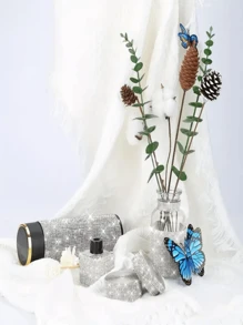 1 卷自粘式水钻贴纸，适用于 DIY 装饰、带钻工艺品的闪光丝带贴纸、家居装饰/礼品装饰 - 銀色 - 查看 4