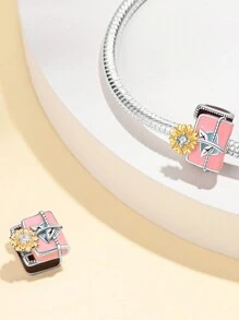 STYFNE 1 pieza Colgante de plata con decoración de birrete de graduación, diploma, girasol y libro de la serie de graduación, adorno hecho a mano, pequeño regalo de todos los días para la novia, mejor amiga - Plateado - Ver 4