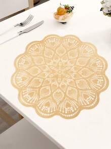 1-4pcs Simple PVC Placemats, Washable, Easy To Clean, Wipe Clean, Anti-Slip, Heat Resistant, Dining Table Mats, Sweet Floral, Elegant Placemats, Table Setting, Kitchen Dining Mat, Holiday/Wedding Decor - Multicolor - View 7