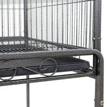 53" Large Parrot Bird Cage Bird Finch Feeder Stand Bird Lovers Metal Wheels