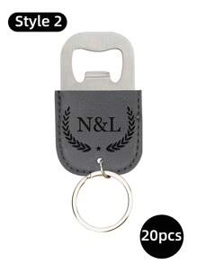 [Customized] 1/2/3/5/10/20pcs Personalized Leather Keychain, Leather Bottle Opener Keyring 2-In-1, Customized Name Keychain, Gifts For Men, Boyfriend Gifts, Wedding Party Favors, Groomsmen Gifts, Anniversary Gifts,Customized Keychains & Accessories,Street Casual Chic, ,Colorful,Cute,Adorable,Funny,Kawaii,Y2K,Stylish,Unisex,Casual,Custom,Personalized,Unique,Customized,Ideal Gifts For Him,Ideal Gifts For Her,Her,Boyfriend,Girlfriend,Family,Friends - Grey - View 18