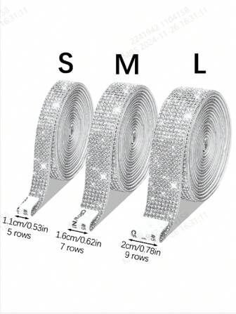 1 Roll Self-Adhesive Rhinestone Sticker For DIY Decoration, Glitter Ribbon Sticker With Drill Crafts, Home Decoration/Gift Decoration