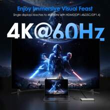 Dual 4K Display Hub, 10-In-1 USB C 10G Laptop Docking Station, Multiport USB C Hub With Dual 4K HDMI, 10Gbps USB-A/C 3.2, 5Gbps USB-A, USB2.0, Gigabit RJ45, For /HP/ - Silver - View 2