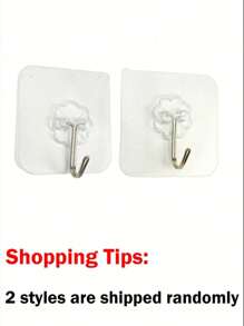 100-1pc Seamless Wall Hook, No-Nail Wall Hanging, Strong Adhesive Hook, Glue Stick Wall Hook, Self-Adhesive, Transparent, Removable, Waterproof, Rust-Proof, Suitable For Kitchen, Bathroom, Living Room