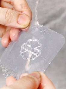 100-1pc Seamless Wall Hook, No-Nail Wall Hanging, Strong Adhesive Hook, Glue Stick Wall Hook, Self-Adhesive, Transparent, Removable, Waterproof, Rust-Proof, Suitable For Kitchen, Bathroom, Living Room