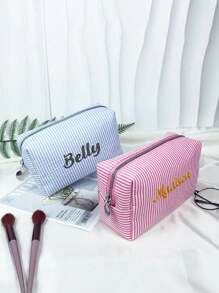 Personalizowana, minimalistyczna, kwadratowa kosmetyczka z haftem, torba do pielęgnacji skóry, kosmetyczka, pudełko do pakowania, akcesoria podróżne, akcesoria na rejs, akcesoria do akademika, prezent dla druhny, prezent dla mamy, prezent urodzinowy, uniwersalny, duża pojemność, uniwersalny, wielofunkcyjny, kolorowy, uroczy, uroczy, z nadrukiem, zabawny, kawaii, Y2K, minimalistyczny, dojazdy do pracy, strój biznesowy, podstawowy, niestandardowy, spersonalizowany, wyjątkowy, spersonalizowany, idealny prezent dla niego, idealny prezent dla niej, dla niej, rodziny, przyjaciół, dziewczyny, na rocznice, urodziny, święta/wakacje, na zewnątrz/wyjścia/podróże/piesze wędrówki/stadion/sport/wspinaczka, do pracy/dojazdów/pracy/biura