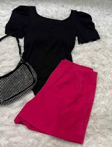 Conjunto Body Manga Princesa e Short Zra Moda 2024