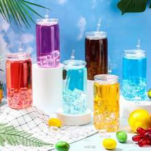 25pack 16 Oz Acrylic Juice Can Unbreakable Clear Plastic Reusable Drinking Iced Coffee Cups Tumblers Gift With Lids And Straws For Smoothies Cold Brew Milk Tea Cocktail Beer Party - 25 gói 16 Oz - Xem 8