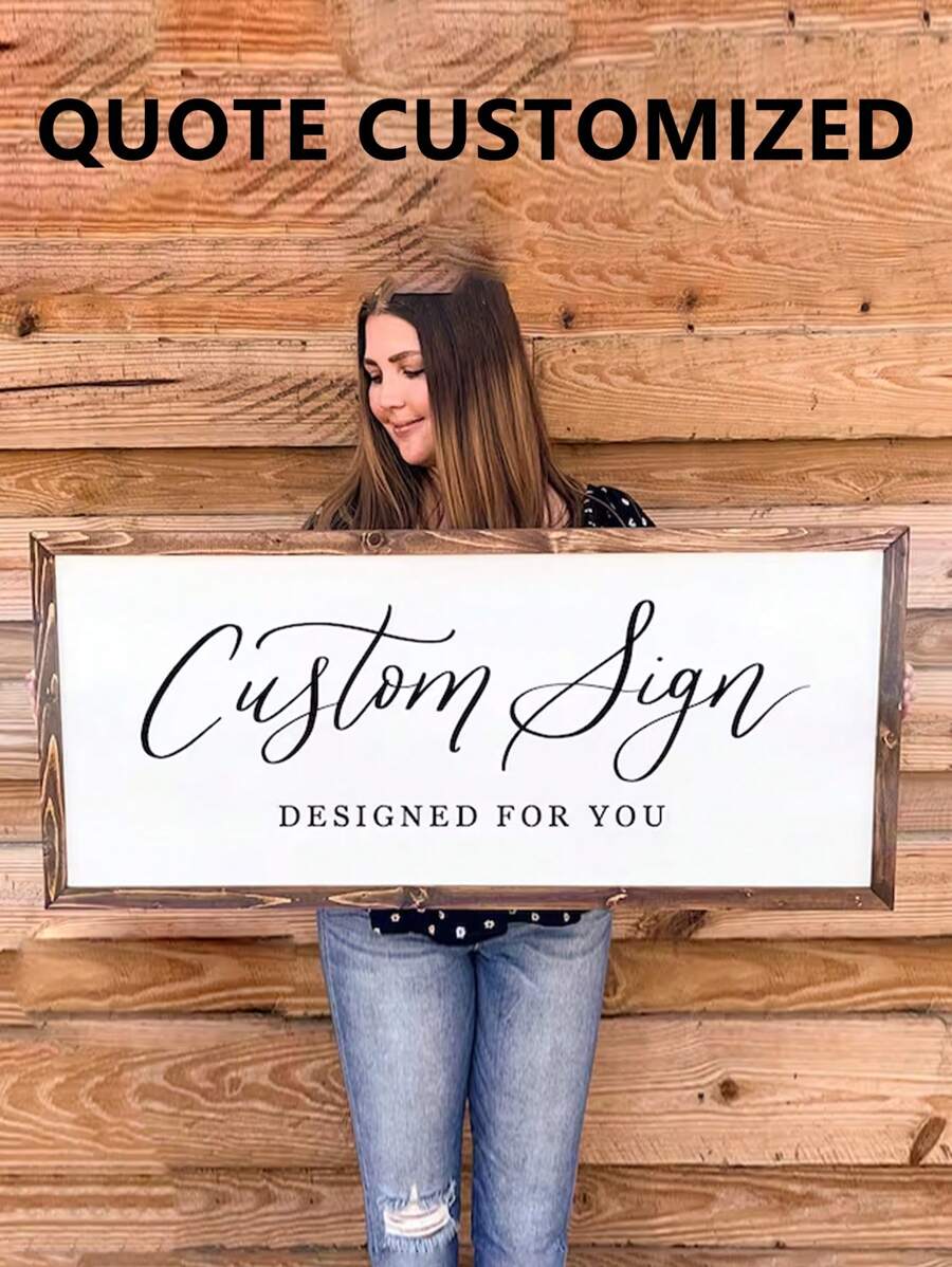 1pc Unframed Custom Quote Sign Wall Arts , Designed For You ,Personalized Wood Framed Sign , Custom Wall Art , Personalized Signs Poster, Valentine's Day, Valentine's Day Decor Gifts Birthday Graduation,Home Refresh,Multi-Functional, ,Ornamental,Reusable,Exquisite,Stylish,High-Quality,Colorful,Modern,Custom,Personalized,Unique,Ideal Gifts For Him,Ideal Gifts For Her,Boyfriend,Dad,Girlfriend,Mom,Family,Friends,Tea Room,Home,Garden,Office,For Anniversaries,For Valentine's Day,For Mother's Day,For Birthdays,For Father's Day,For Graduation,For Weddings,For Housewarming