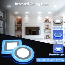 CANMEIJIA Led Ceiling Light Downlight Led Dimmable 220V Recessed Ceiling Lamp Round Square Panel Lamp Indoor Lighting Atmosphere Decoration Ceiling Light Creative Concealed Ceiling Light Is Suitable For Living Room/Dining Room/Bar/KTV - Dual Color Panel Light - View 5