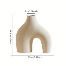 1pc Ceramic Matte Vase For Home Decor, Modern And Minimalist Decorative Vase Set For Pampas Grass, Boho Vase For Farmhouse Living Room Dining Room Tabletop Bookshelf Centerpiece Table Decor Room Decor Flower Vase Glass Vase