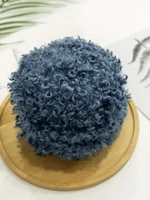 1 Skein Soft Faux Teddy Fur Yarn 100% Polyester Faux Fur Yarn Boucle Eyelash Cycle Yarn 50 Grams - Suitable For Diy Projects, Hand Bag, Jacket, Hat, Scarf & Other Home Textile Projects.