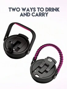 Cốc có tay cầm 40oz, Bình nước cách nhiệt chân không, Cốc cách nhiệt, Cốc có tay cầm, Nắp chống rò rỉ và ống hút, Cốc cà phê cách nhiệt, Cốc du lịch bằng thép không gỉ, Bình chân không, Giữ lạnh trong 34 giờ hoặc giữ nóng trong 10 giờ, Bình giữ nhiệt cầm tay thích hợp cho cắm trại ngoài trời, đi bộ đường dài, lái xe và du lịch bằng ô tô - màu đen - Xem 3