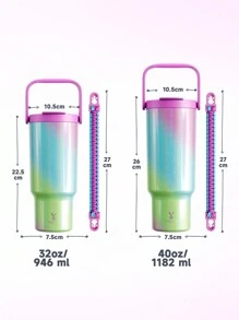 32oz Uchwyt Kubek, Butelka na wodę z izolacją próżniową, Kubek termiczny, Kubek z uchwytem, Szczelna pokrywka i słomka, Kubek termiczny do kawy Kubek podróżny ze stali nierdzewnej, Termos próżniowy, Utrzymuje zimno przez 34 godziny lub ciepło przez 10 godzin, Przenośny termos odpowiedni na kemping, wędrówki, jazdę samochodem i podróż samochodem
