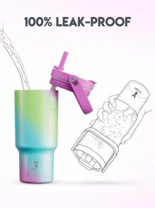 32oz Uchwyt Kubek, Butelka na wodę z izolacją próżniową, Kubek termiczny, Kubek z uchwytem, Szczelna pokrywka i słomka, Kubek termiczny do kawy Kubek podróżny ze stali nierdzewnej, Termos próżniowy, Utrzymuje zimno przez 34 godziny lub ciepło przez 10 godzin, Przenośny termos odpowiedni na kemping, wędrówki, jazdę samochodem i podróż samochodem