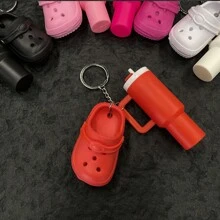 Mini bottiglia d'acqua e portachiavi a forma di scarpa, elegante mini tazza staccabile, scatola portamatite, accessori per borse, ciondoli per borse, mini bicchiere portachiavi, ciondolo creativo, accessori per auto, accessori per la scuola, accessori carini in stile gotico e Y2K