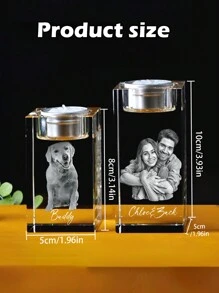 1PC Personalized Photo Crystal Candle Holder Laser Engraved Candlestick Loss Of Lover Ones Pet Memorial Candlestick Christmas Anniversary New Year Sympathy Gift For Family Friends Pet Lover Ornamental,Cat Stylish,Cute,Colorful,Cuties Unique,Customized Home Goods Ideal Gifts For Him,Ideal Gifts For Her Her,Family,Friends,Pet Lovers,Pet For Anniversaries,For Birthdays - White - View 9