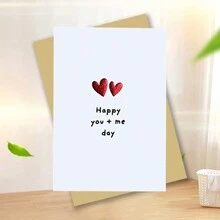 1件幽默情人節賀卡附信封，高品質印刷，尺寸 6.29" X 4.33"。週年紀念卡適用於任何收件人，「你和我快樂的一天」－幽默可愛慶祝卡－適用於生日、新年、祝好運、感謝等多種場合 - 多色 - 查看 11
