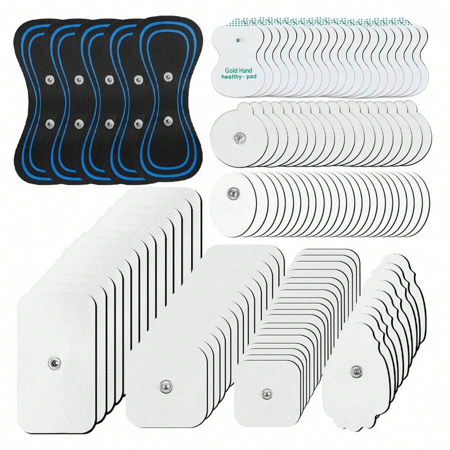 5/10/20 piezas Almohadillas de electrodo de repuesto, Almohadillas de electrodo de terapia TENS de 3.5 mm, Disponibles en múltiples tamaños y formas, Almohadillas de masaje EMS, Accesorios para estimulador muscular, Adecuado para masajeador