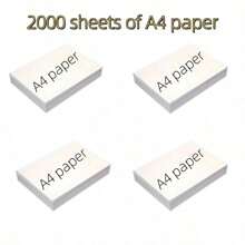 2000 Sheets Of A4 Paper, 80GSM White Paper, Printer Paper, Used For Office Printing, Menus, Images, Invitation Letters, Each Pack Of 500 Sheets, A Total Of Four Packs, Size: (8.27 In X 11.69 In) - default - View 1