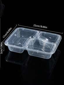 10/20/50 件带盖餐食准备容器，3 格可重复使用食品储存容器分隔塑料便当盒午餐盒外带盒，食品容器，午餐盒，可堆叠，便当盒，微波炉 - 彩色 - 查看 11