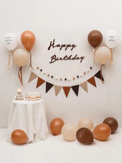 Retro Birthday Balloon Set Party Decorations, Cream Aesthetic Back To School Valentine Day