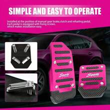 2pcs Car Universal Brake & Accelerator Pedal Set - Pink - View 4