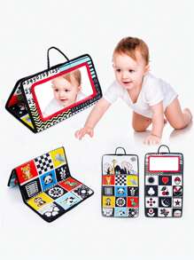 Espejo de juguete para tiempo de barriga, espejo de piso plegable, juguete educativo temprano Montessori - Para el desarrollo del bebé - Plástico duradero - Regalo perfecto para recién nacidos