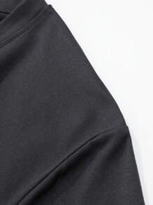 Men's Minimalist Slogan Printed Round Neck Short Sleeve Casual T-Shirt - Dark Grey - View 6