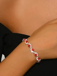 1 pieza Precioso brazalete de mujer con cristal y brillantes