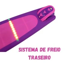 Patinete Infantil dobrável com Led 3 rodas até 50Kg Dream Light Rosa
