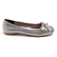 Elegant Ballet Shoes, Contrasting Toe With Decorative Bow - Classic Style Reinterpreted - Dark Grey - View 3