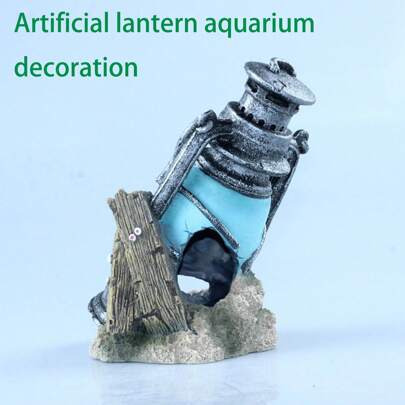 1pc Imitation Fake Oil Lamp Resin Crafts Garden Living Room Study Fish Tank Ornaments Decoration Landscaping Resin Fake Oil Lamp Aquarium Landscaping Best Gifts