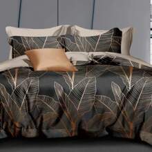 Conjunto de capa de edredom com estampa botânica de 3 peças (1 capa de edredom + 2 fronhas), estilo fresco para quarto em todas as estações, disponível em 160*200/200*220 cm e mais tamanhos