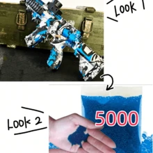 Christmas Decoration New For 2024 Mini Electric Blaster Ball M416, High Speed, Rechargeable - Automatic Toy Gun For Team Activities, Perfect Gift For Birthdays And Parties (Bullets Excluded) - 紅色 - 查看 5