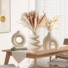 1pc Ceramic Matte Vase For Home Decor, Modern And Minimalist Decorative Vase Set For Pampas Grass, Boho Vase For Farmhouse Living Room Dining Room Tabletop Bookshelf Centerpiece Table Decor Room Decor Flower Vase Glass Vase