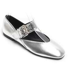 Ballerinas With Strap And Buckle For Daily Wear - Silver - View 3