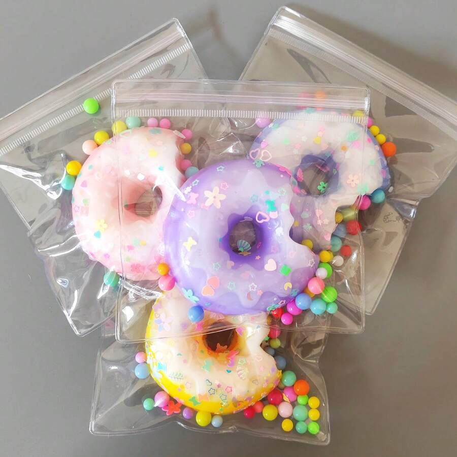 Brinquedo de relaxamento em forma de donut macio e esponjoso, brinquedo de apertar para reduzir a ansiedade, brinquedo de alívio do estresse na mesa de escritório, presente ideal para feriados, festas e reuniões