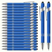 20pcs/Set Multi-Color Ballpoint Pens With Stylus, Suitable For Touchscreen, Quick-Drying Black Ink, 2-In-1 Metal Pen Body Design, Medium Tip (1.0mm), Smooth Writing, With Clip - Ideal For Students And Office Use, Essential For Back To School Season - 20pcs - View 10