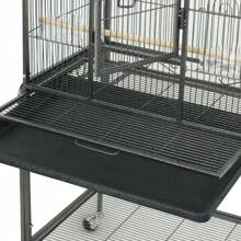 53" Large Parrot Bird Cage Bird Finch Feeder Stand Bird Lovers Metal Wheels