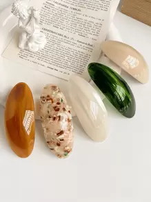 6pcs/3pcs/1pc Ins Hot Selling Fashion 8.5CM Oval Hairpins Retro Marbling Acetic Acid Spring Clip Hair Accessories For Woman Girls