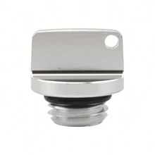 PowerMotor Tapón llenador de aceite de motor universal para motocicleta, tapa de tornillo gris con junta tórica, tapa de válvula del depósito de aceite, tapa del tanque de transmisión