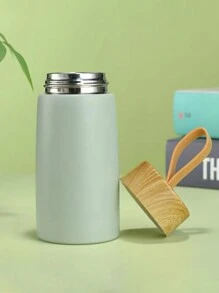 1 件日式木纹盖不锈钢真空隔热茶杯迷你袖珍杯返校 - 彩色 - 查看 8