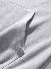 Sudadera con capucha casual de manga larga con bolsillo y estampado de letras para hombres, otoño e invierno